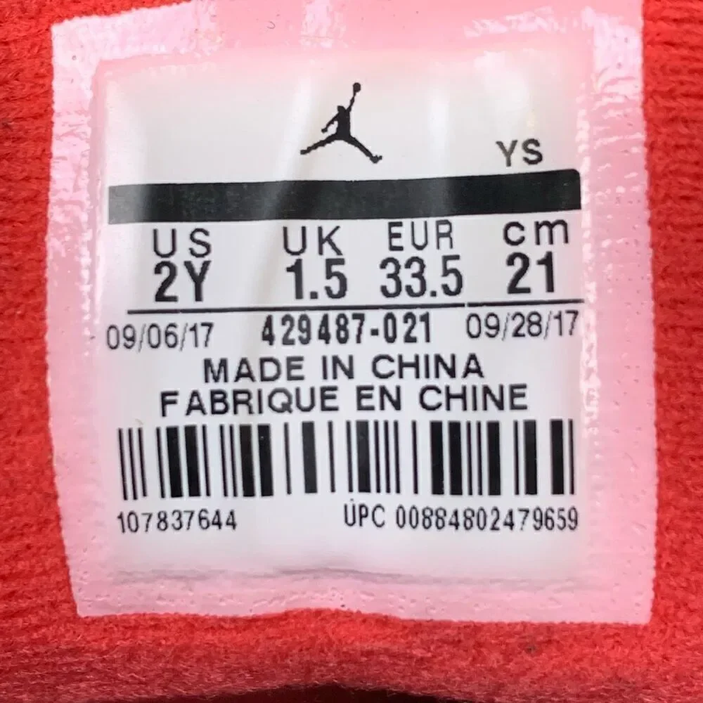 Nike Air Jordan 3 Retro Kids Size 2Y OG Black Cement Basketball Shoes Sneakers